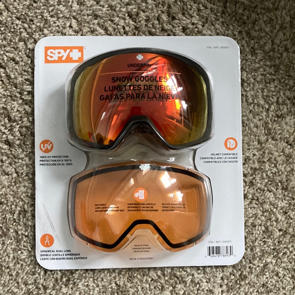 Spy UNDERPIN Snow Googles with Extra Lenses - New in Packaging
